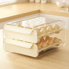 couselect 32格雙層抽屜式雞蛋盒, 奶油色, 1個
