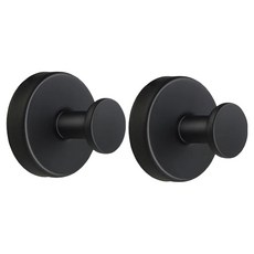 Sel-living 浴室沐浴球不鏽鋼吸盤式掛鉤, 黑色, 2個