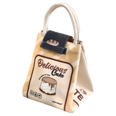 Mass 手提保溫便當袋 保冷袋 防水午餐盒/野餐/飯盒提袋, 1個, 卡布奇諾蛋糕