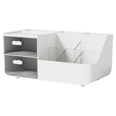 펜앤피스 멀티 수납 펜꽂이 데스크 정리함 27.5 x 15 x 12.5 cm, 화이트, 1개