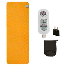DALSOOM旅行用便攜式單人發熱電熱毯 + 收納袋, 大(45 x 135 cm), 橘色