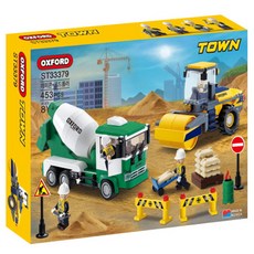OXFORD TOY 城鎮水泥攪拌車與壓路機 ST33379 453p, 黃色 + 綠色 + 黑色, 1個