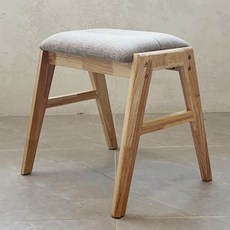 헤이몰리 소미 인테리어 원목 화장대 스툴, 패브릭 그레이, 1개