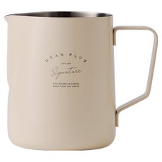 BEANPLUS Barista 拿鐵拉花奶泡鋼杯 600ml, 白色, 1個