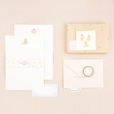 대시앤도트 투 유 마이 디어 레터 편지지 4p + 봉투 2p 세트, 01 해피베어, 1세트