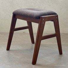 헤이몰리 소미 인테리어 원목 화장대 스툴, 패브릭 브라운, 1개