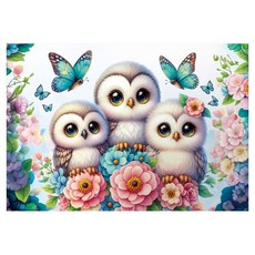 PuzzleGallery 亮麗春日的貓頭鷹家族 拼圖畫廊 PG1051, 1000件, 1個, 混合色