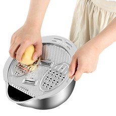 HAYANG LIVING 全不鏽鋼多功能洗米洗菜盆刨絲器組, 1套, 單一顏色