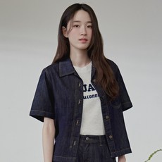 MIND BRIDGE 女款丹寧短袖襯衫 MZWS3232