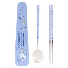 LiLFANT 大耳狗喜拿 Octa 超薄真空不鏽鋼餐具盒 3件組, 1套, 混合顏色, 湯匙 + 筷子 + 收納盒