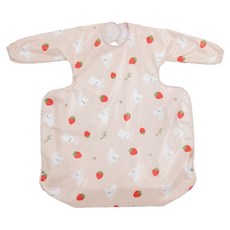 babyclo 幼兒餐桌一體式自主用餐長袖圍兜 一般款, 兔子米白, 1入, 1個