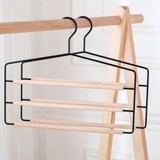 푸트로랩 다층 바지 걸이 옷걸이 3단, 블랙, 1개