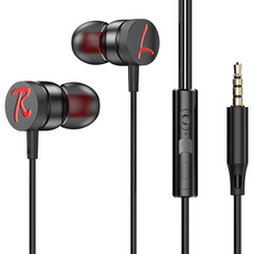 타이디홈 트렌디 유선 이어폰, 블랙