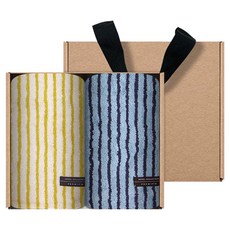 송월타월 스트라이프 앤 솔리드 34 고리 수건 핸드타월 2p + 케이스 세트, 랜덤발송(타월), 1세트