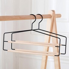 푸트로랩 다층 바지 걸이 옷걸이 2단, 블랙, 1개