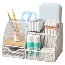 데일블룸 다용도 철제 칸막이 연필꽂이, 화이트, 1개