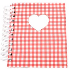 Officecore 自黏式心形相簿 四格相簿 人生相簿 小卡自黏式活頁夾, 30張, 格紋紅, 1個