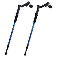 Elsso 四節折疊式方便收納彩色登山杖, 三節藍色, 2個