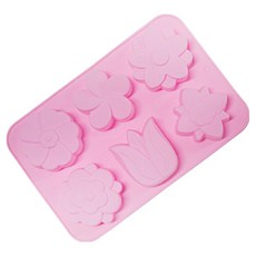 플라워 몰드 6구, 핑크, 1개