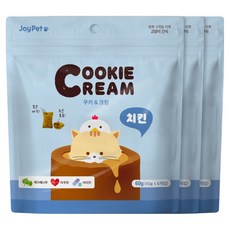 조이펫 고양이 쿠키 앤 크림 간식, 치킨, 60g, 3개