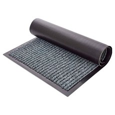 鬧騰姐妹 辦公室腳踏墊 營業用玄關墊, 灰色雙重條紋地墊 PVC, 1個