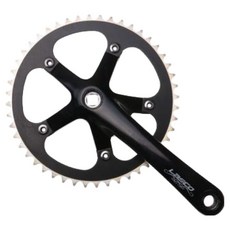LASCO Pelle Sports AL 48T 固定齒輪自行車用曲柄組, 黑色, 1個