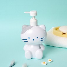 Modern House Butter Shop牛奶貓咪液體按壓瓶, 白色, 1個