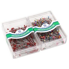 ButtonKing 球頭小珠針 30mm 2款套組, 1套, 混合 + 紅色