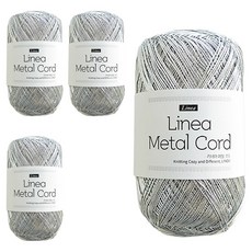 Linea 金屬線編織線 70g 280m, 4個, 01 銀色