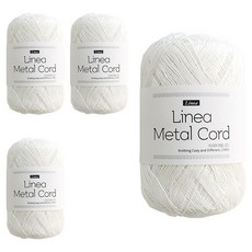 Linea 金屬線編織線 70g 220m, 4個, 03 白色