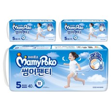 마미포코 2025 썸머팬티 팬티형 기저귀 여아용 특대형, 5단계, 120매