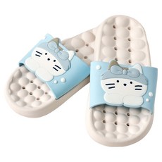 Modern House Butter Shop 泡泡牛奶貓 EVA 浴室拖鞋, 藍色, 1個