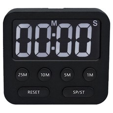 hillo 이지 큰화면 디지털 원터치 쿠킹 타이머, 1개, 블랙