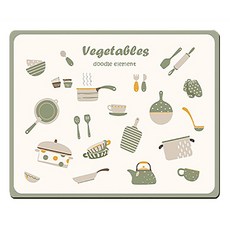 ANTIAN 矽膠泥廚房瀝水墊, 1個, 瓊廚印象 綠色