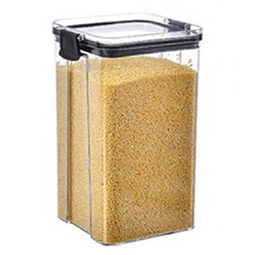 couselect 五穀雜糧防潮方形密封罐, 黑色, 1個