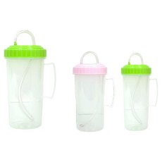 LivingFamily 防漏手柄吸管杯, 3個, 隨機出貨, 400ml