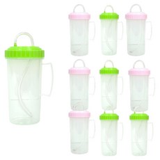 리빙패밀리 흘림방지 손잡이 빨대컵, 랜덤 발송, 10개, 400ml