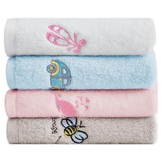 Bareunliving Lulu擦手巾, 1套, 粉紅色, 白色, 棕色, 藍色