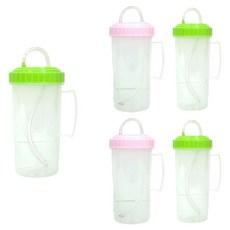 Living Family 防漏手柄吸管杯, 5個, 隨機出貨, 400ml