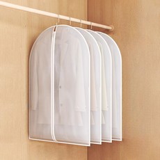 원티크 먼지 방지 반투명 심플 양복 옷커버, 4개, 1개입