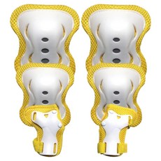 Landway 兒童運動護具 護膝2入 + 護肘2入 + 護腕2入組, 黃色, 1套