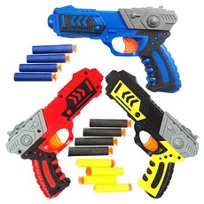 Happy Eye 兒童任務完成飛鏢槍3款 + 吸盤海綿彈3款 x 4入組, 1套, 藍色, 紅色, 黃色