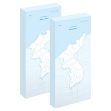 뮤니드 한반도지도 핸디 메모패드, 블루, 80매, 2개