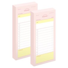 뮤니드 체크리스트 핸디 메모패드, 핑크, 2개, 80매