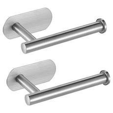 MONACO OLIVE 免鑽孔格羅斯不鏽鋼衛生紙架, 銀色, 2個