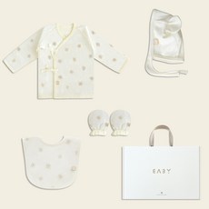 BABY&I 嬰幼兒紗布衣 + 動物帽 + 防抓手套 + 圍兜 夏季彌月禮盒組 + 購物袋