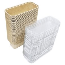 牛皮紙Plumpy大號烘焙模具 50入 + 蓋子 50入組, 1套, 單一顏色