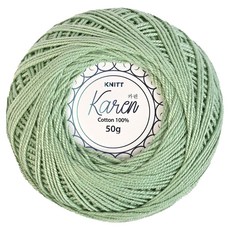 니뜨 카렌 순면 레이스 여름 소품 뜨개실 50g, 53 인디민트, 1개