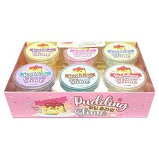 粉彩布丁史萊姆6件組 1221g, 1套, 黃色, 粉紅色, 淺綠色, 紫色, 天藍色, 白色