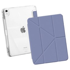 平板電腦用 橫豎支架 Y型 筆槽收納 保護殼, 薰衣草灰, 1個